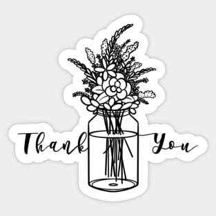 Thank You Floral Sticker